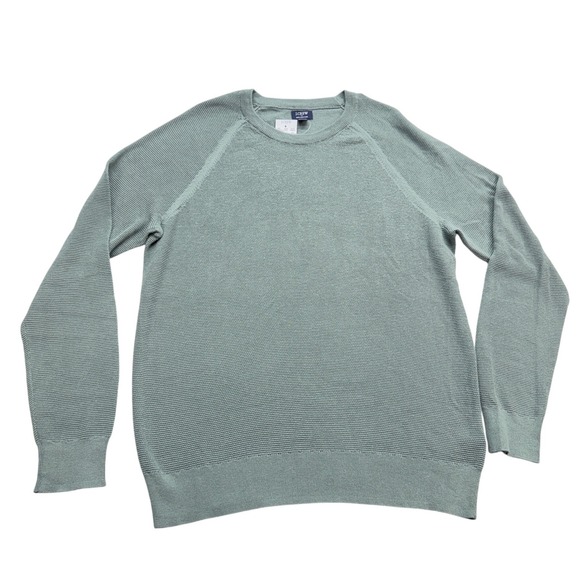 J. Crew Other - J.Crew Textured Knit Raglan Pullover Crewneck Sweater Men's M Sage Green